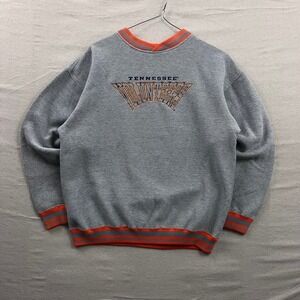 Red Oak Tennessee Volunteers Sweatshirt Mens Medium Grey Orange Vintage Knit